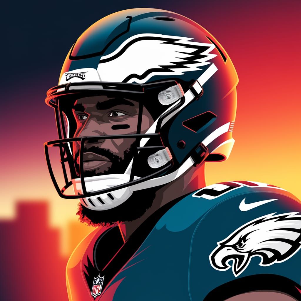 Chiseled NFL Hero in Triadic Colors