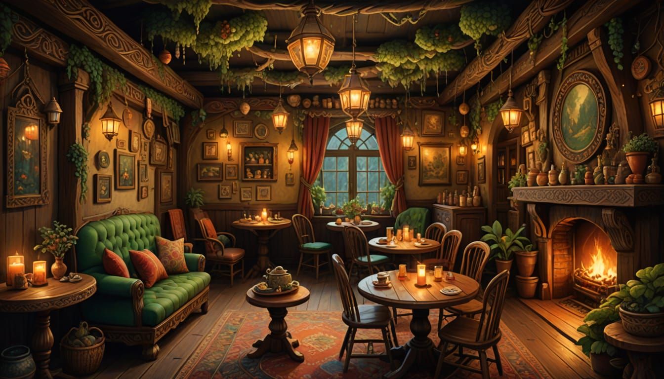Regal Dwarfs in Cozy Enchanted Cafe