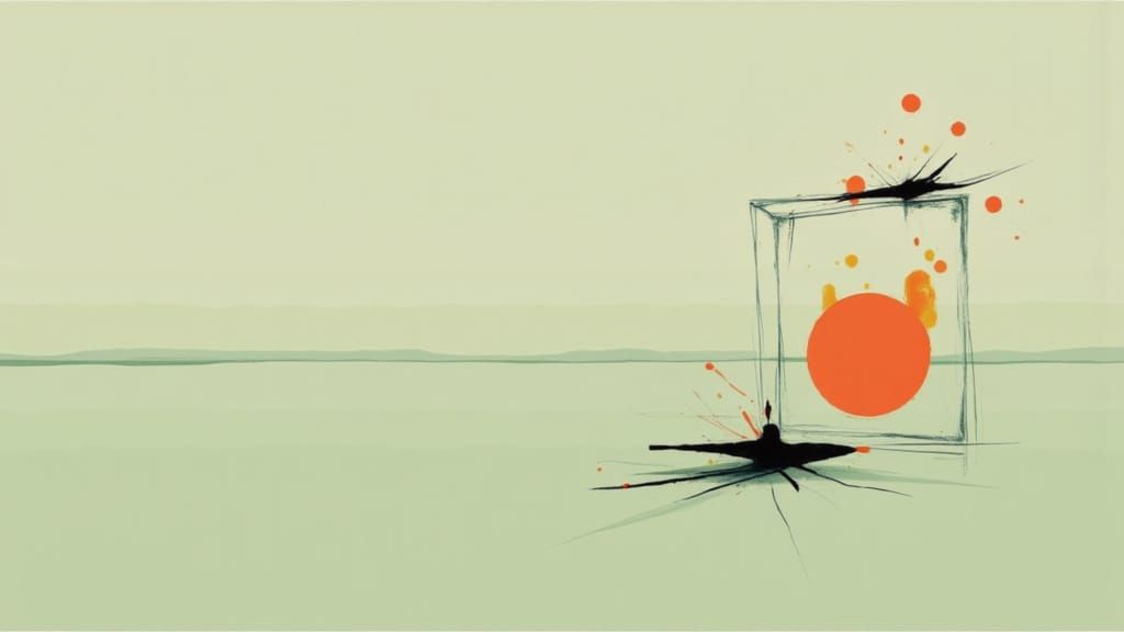 Minimalist Globe in Glass Cube Japandi Art