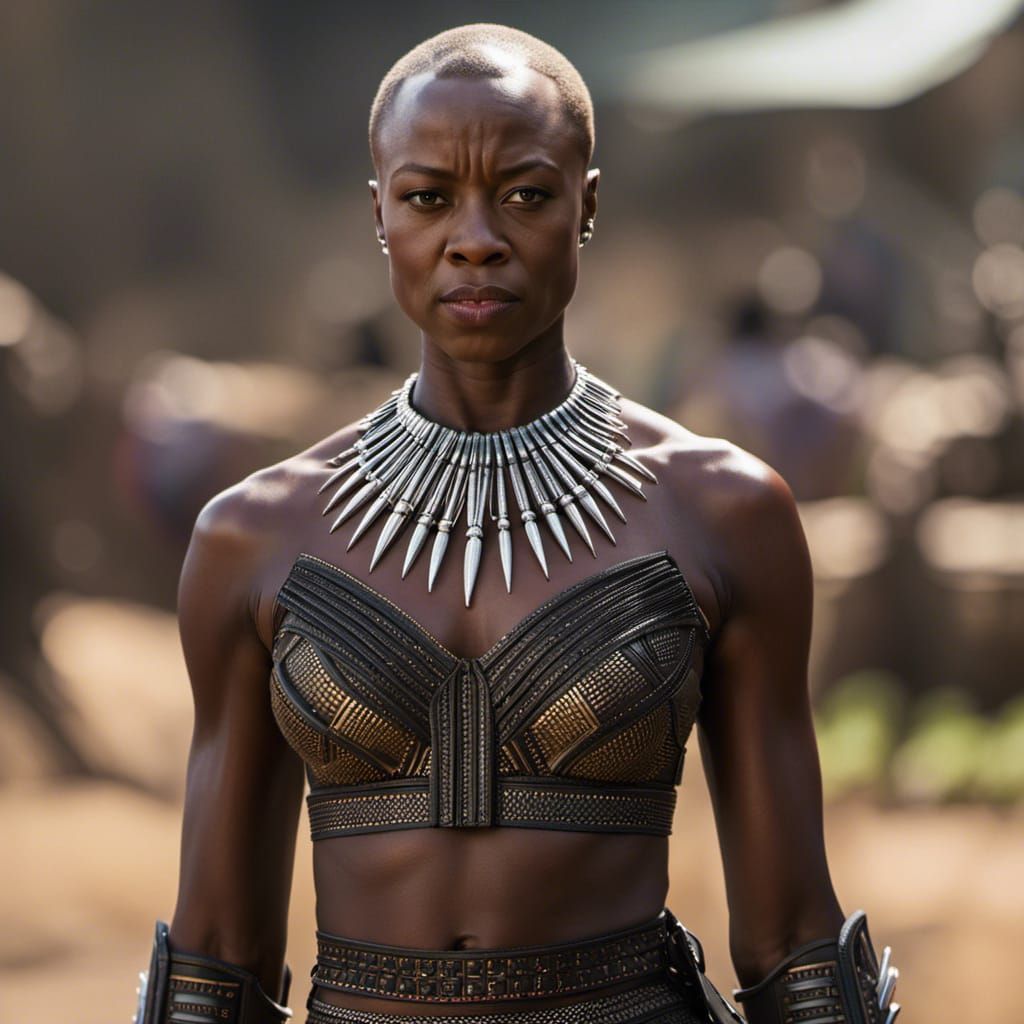 Danai Gurira as Okoye Hyperrealistic Detailed Portrait