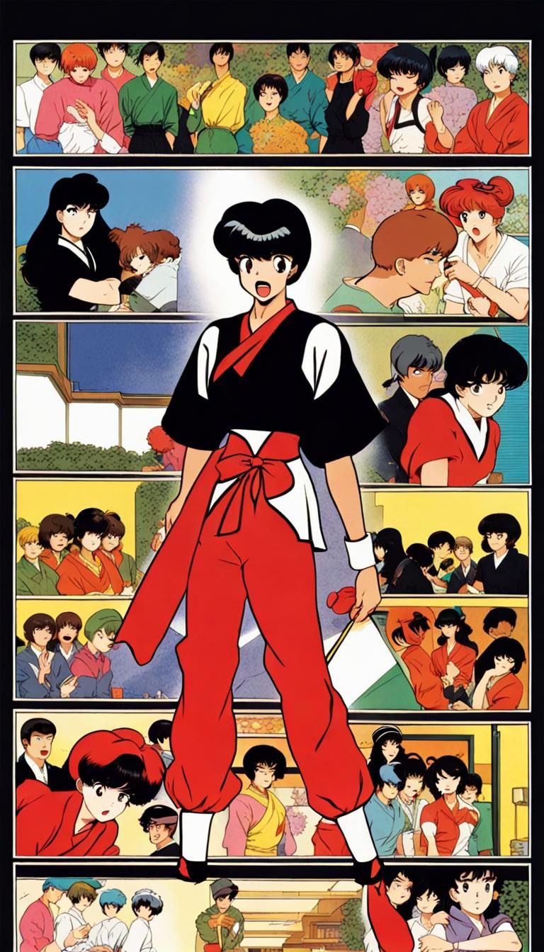 Ranma 1/2 Inspired 80s Anime Art