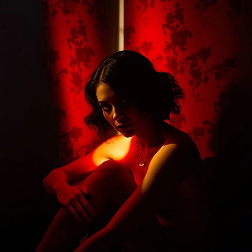 Woman in Dramatic Chiaroscuro, Soft Focus