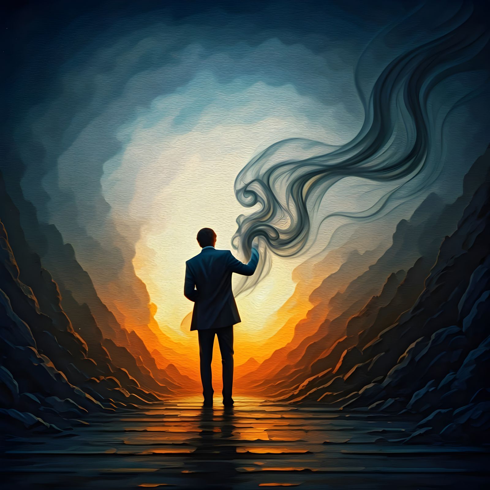 Neo-Expressionist Smoky Landscapes in Oil and Acrylic