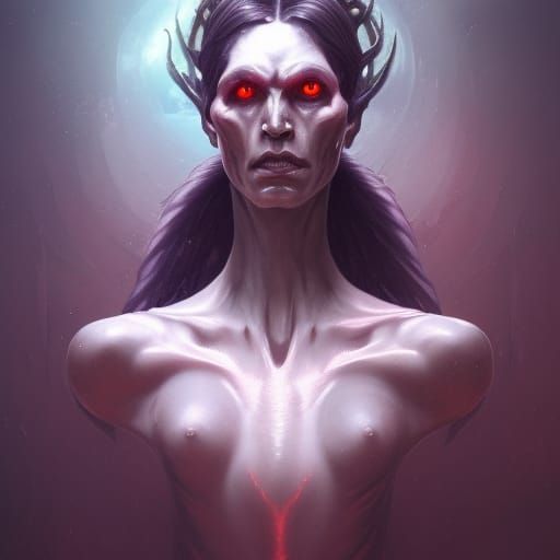 Eldritch Alien Portrait in Hyperdetailed Style