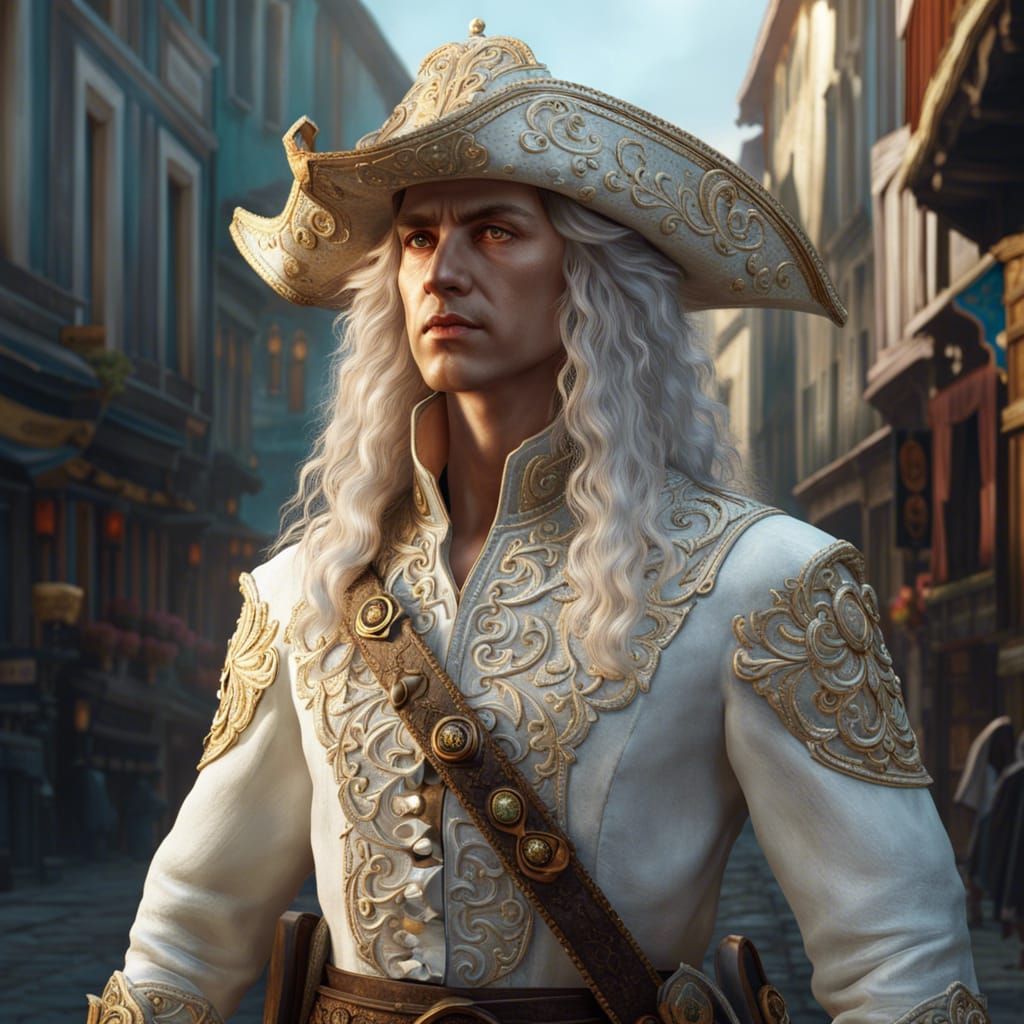 Rococo Gothic Elven Pirate Portrait