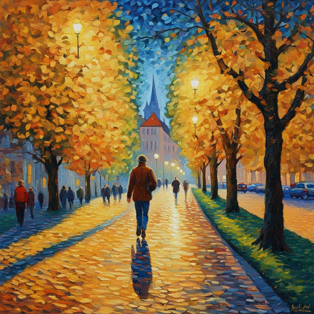 Konstanz Germany in Neo-Impressionist Oil Painting Style