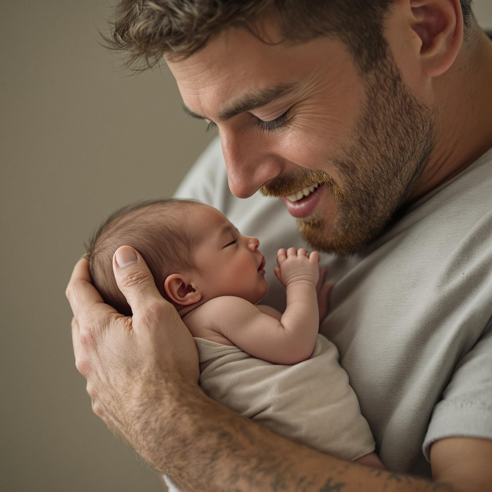 New Dad's Unconditional Love Captured in Heartwarming Photor...