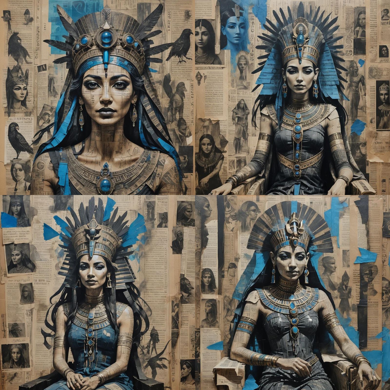 Fantasy Art of Egyptian Lady on Throne