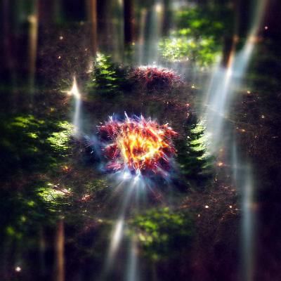 Supernova Explodes Over a Forest Canopy