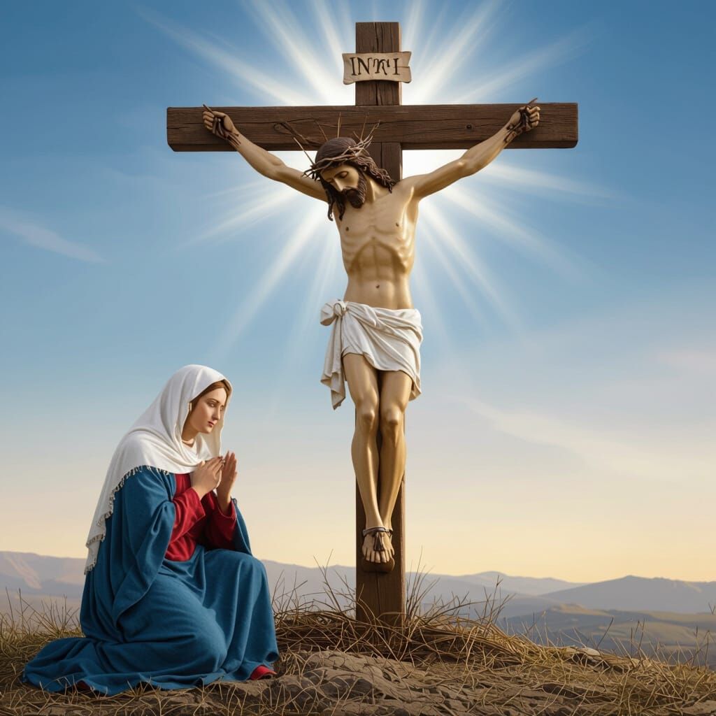 Jesus Christ on the Cross as Baroque Painting