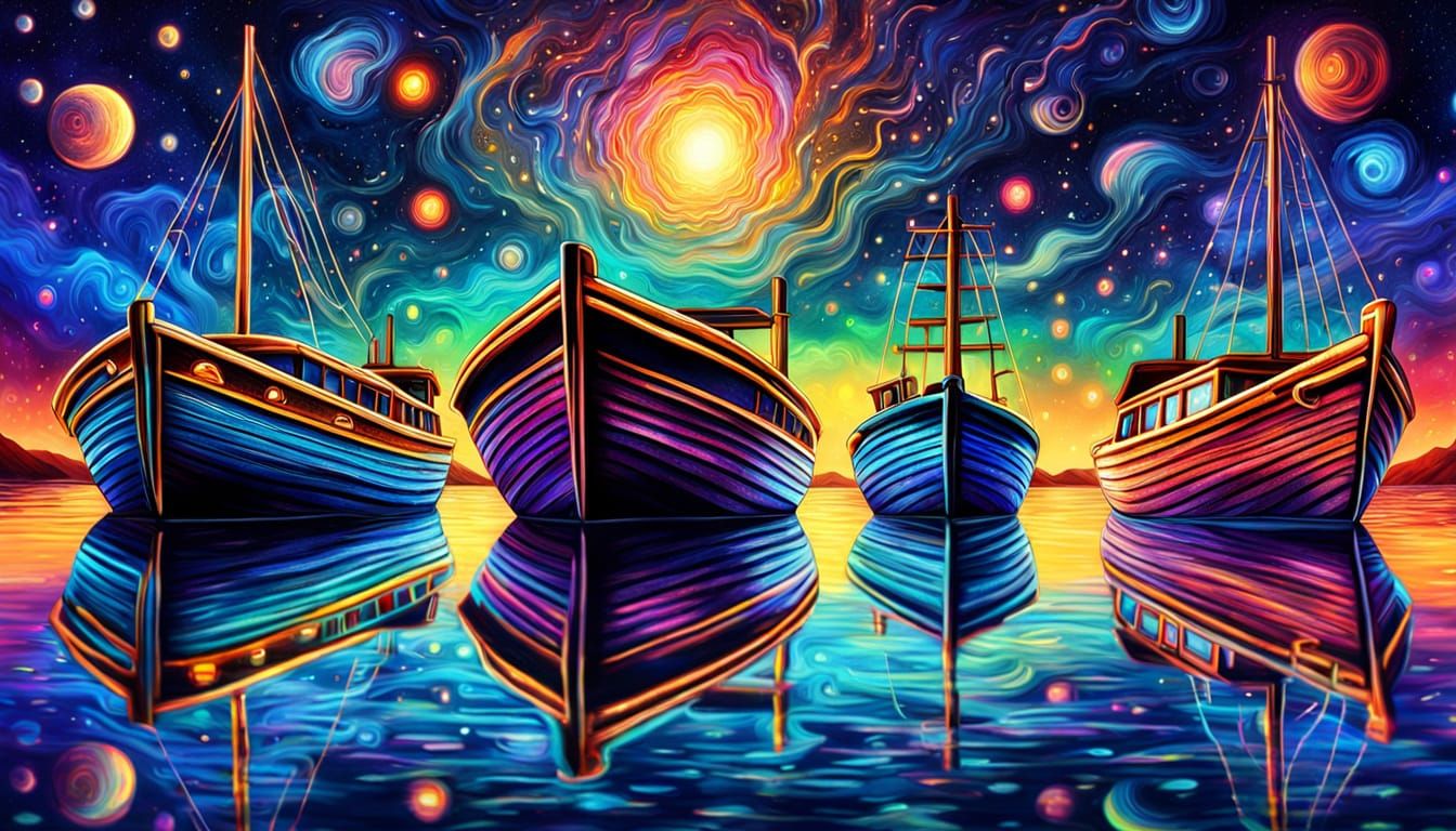 Holographic Cosmic Boats on Calm Water