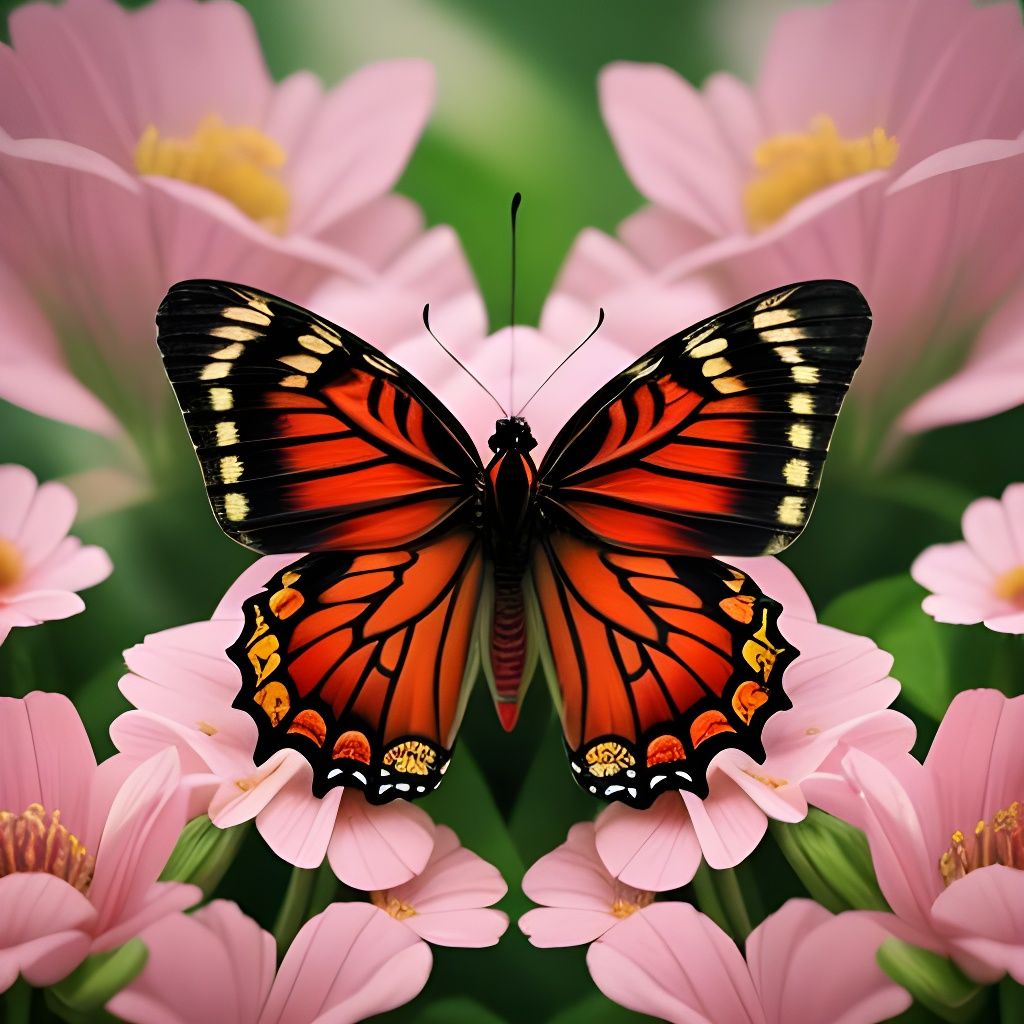 Detailed Image of a Beautiful Red Butterfly