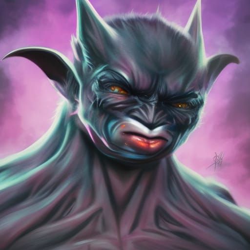 Hyperrealistic Man-Bat Concept Art in Splash Art Style