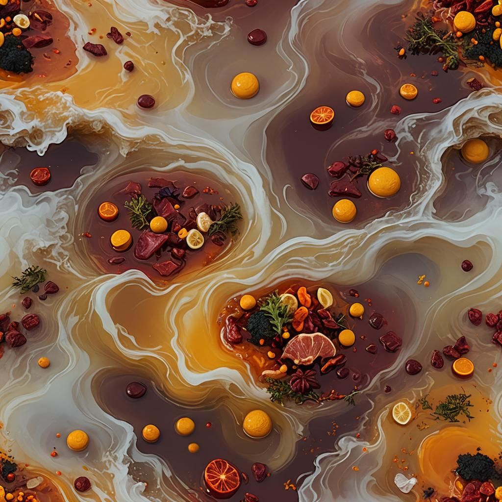 Simmering Sea Stew in Dreamlike Digital Art