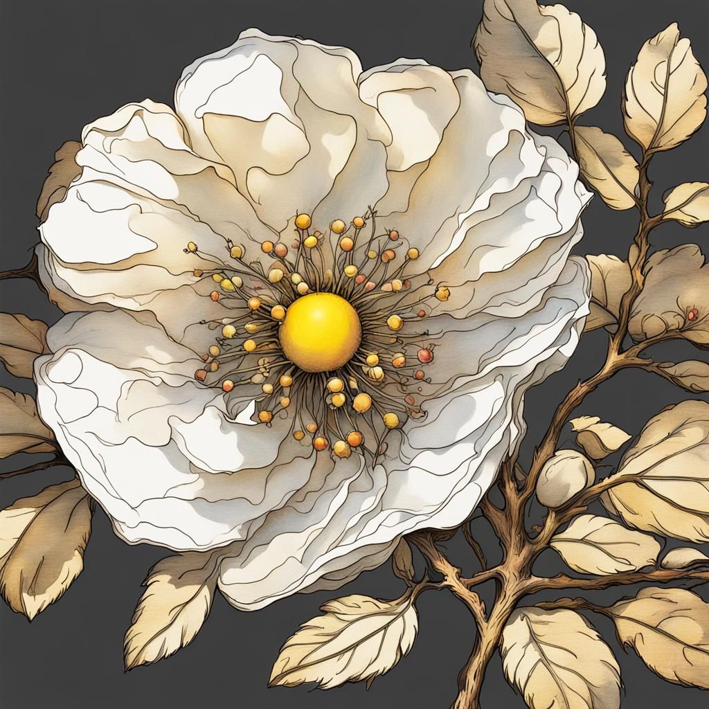 Hyperdetailed Cherokee Rose with Dynamic Lighting