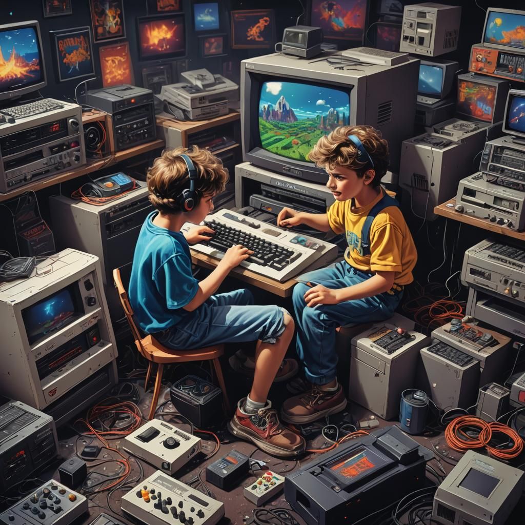 80s Gamer Kid Lost in Amiga Game