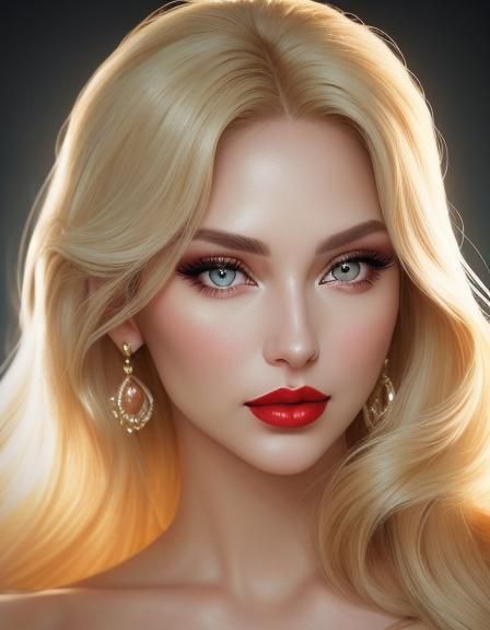 Elegant Blonde Bombshell in Golden Hour Glow