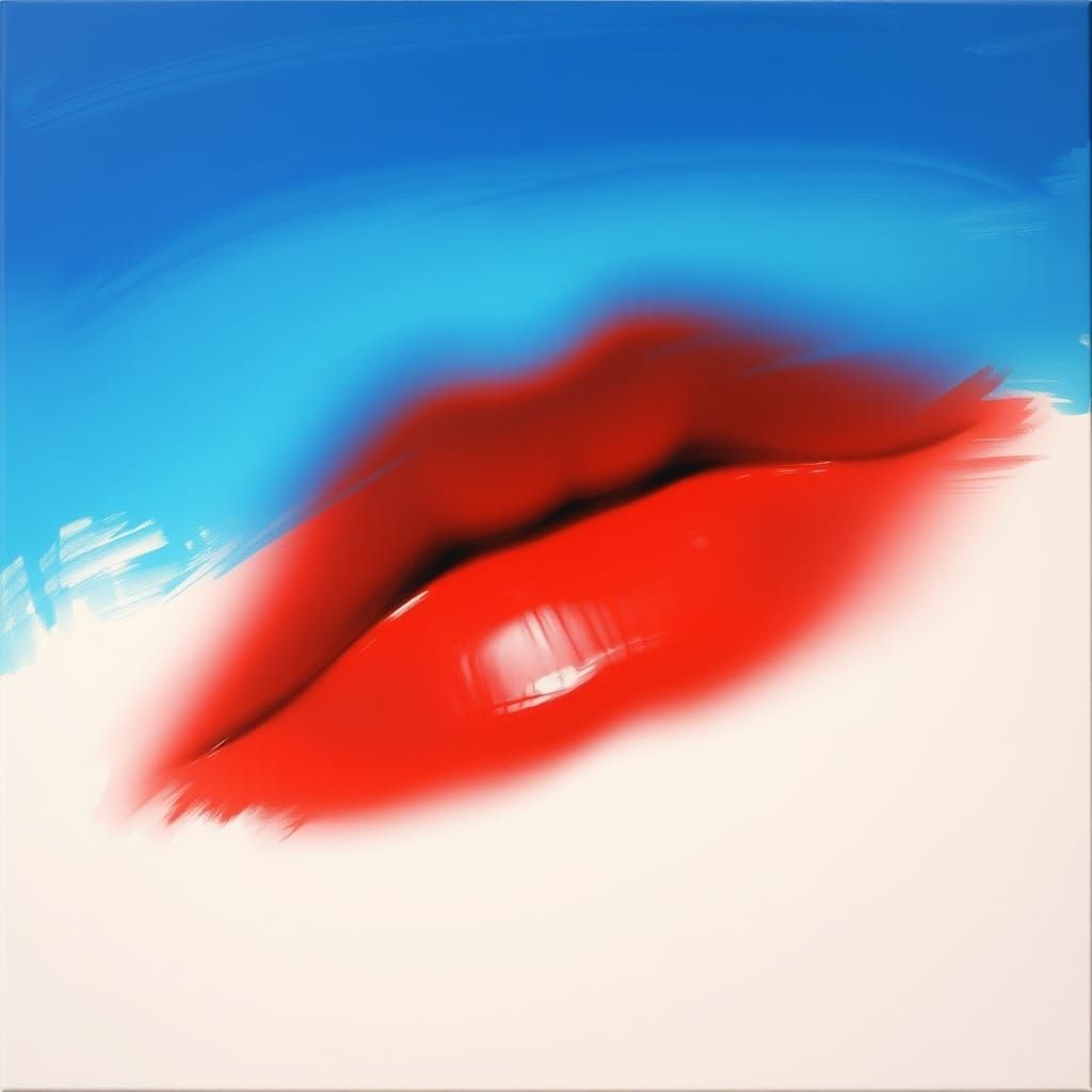 Minimalist, a pair of red lips