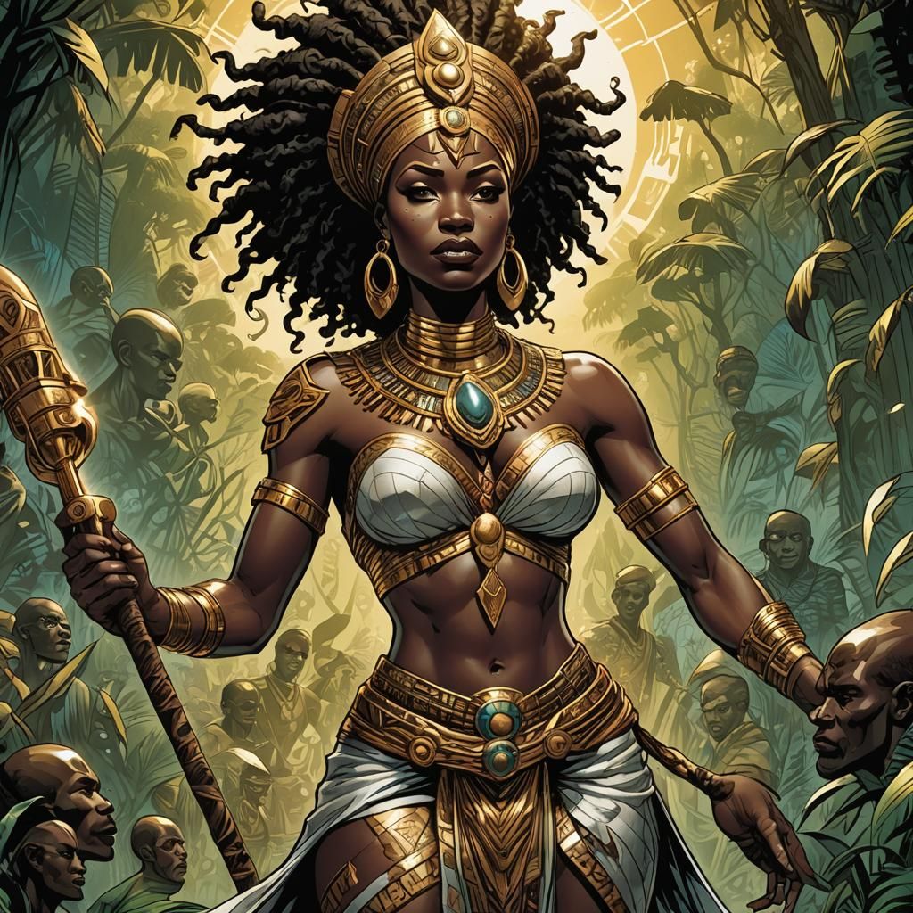 Stunning African Goddess in Comic Book Style