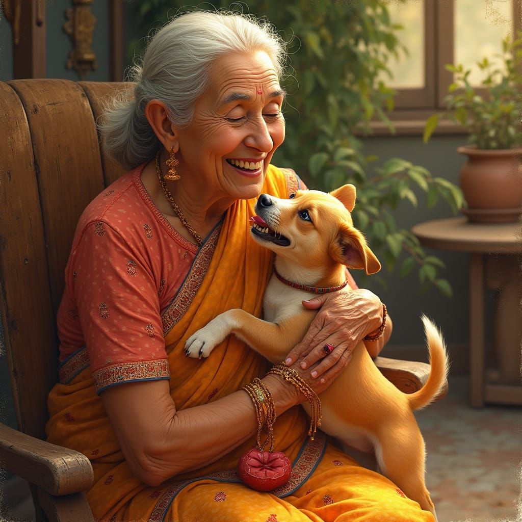 Cozy Moment of Joyful Embrace