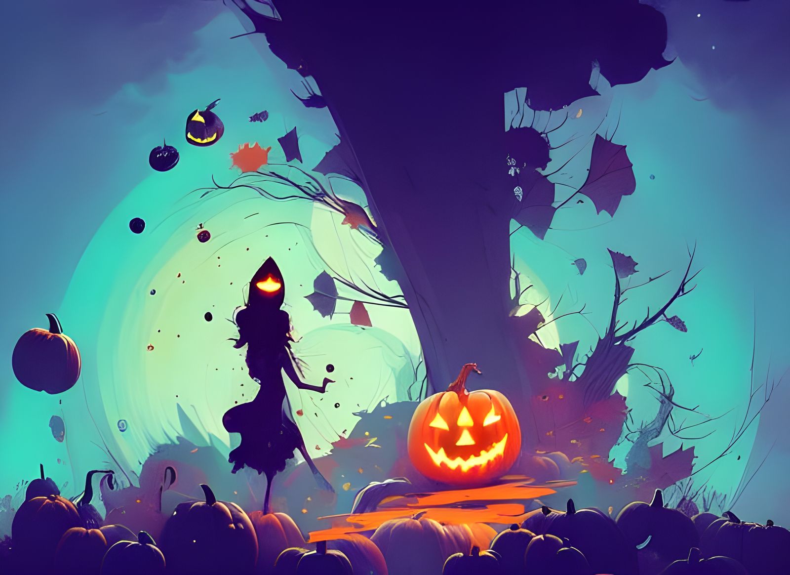 Halloween in Space: Pumpkins and Ghosts in Composite Art