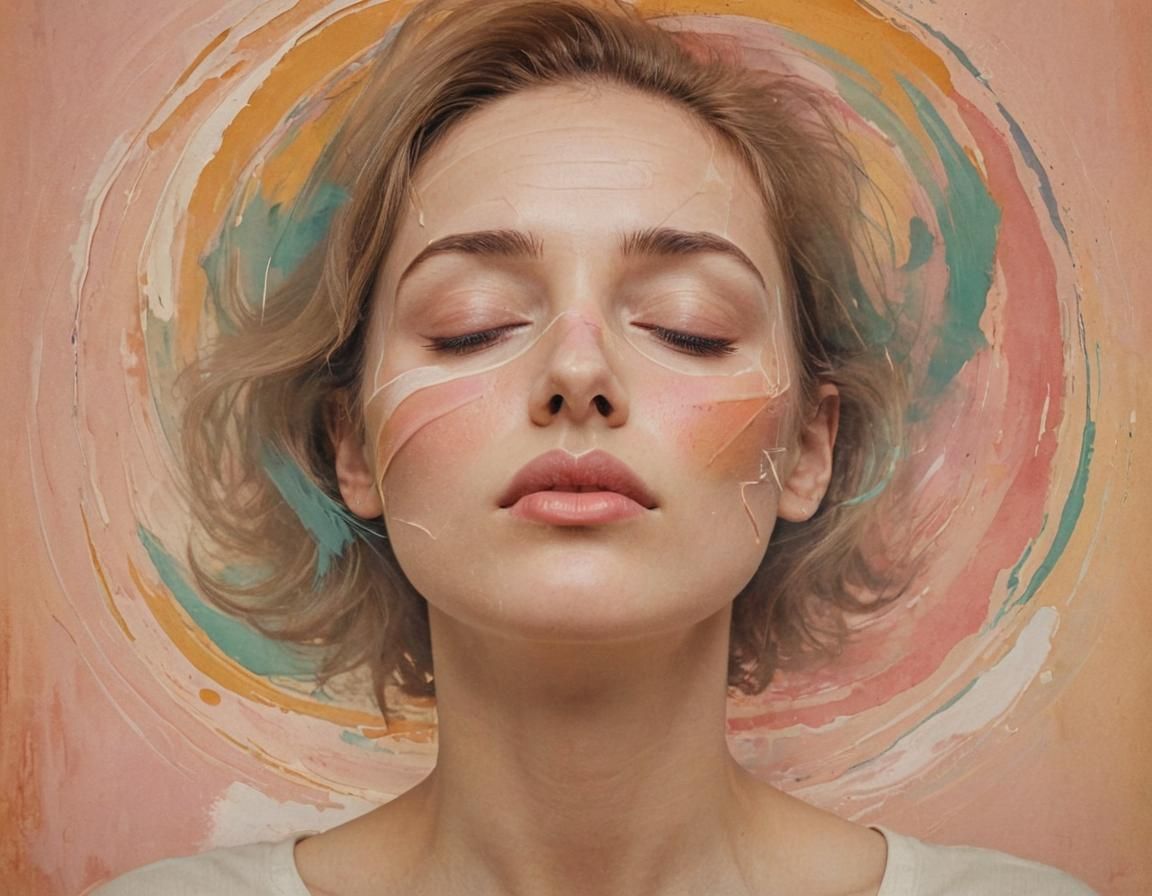 Abstract Portrait in Muted Pastels, Digital Art