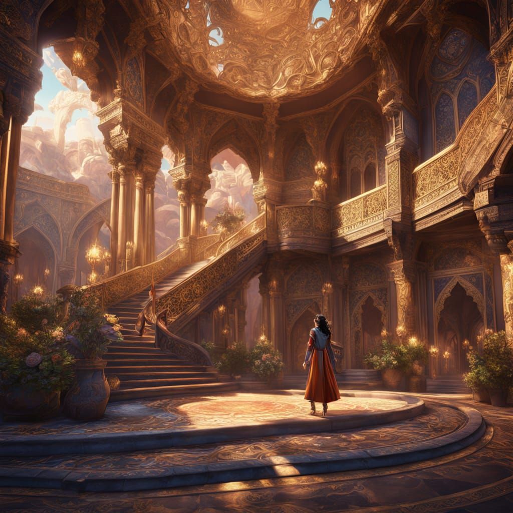 Regal Princess Walks Through Agrabah Palace