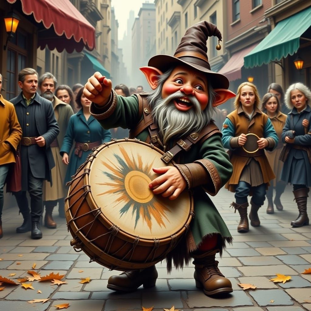 Dwarf in Dystopian Victorian Street Performs Energetic Flux ...
