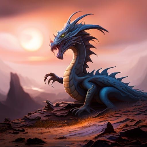 Detailed Dragon Fantasy Concept Art in 8k