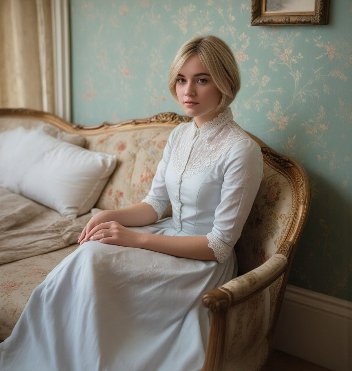 Victorian Girl with Blond Hair
