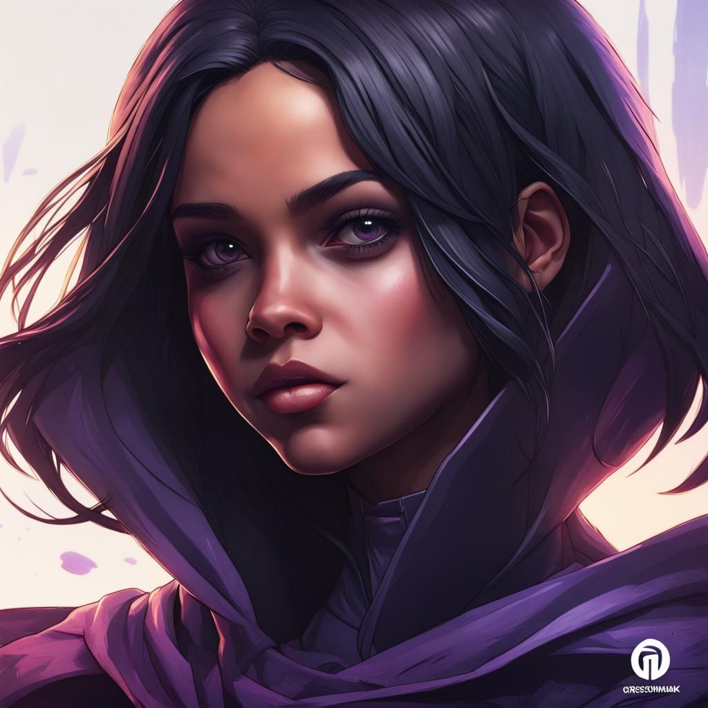 Jenna Ortega as Raven: Detailed Concept Art Portrait