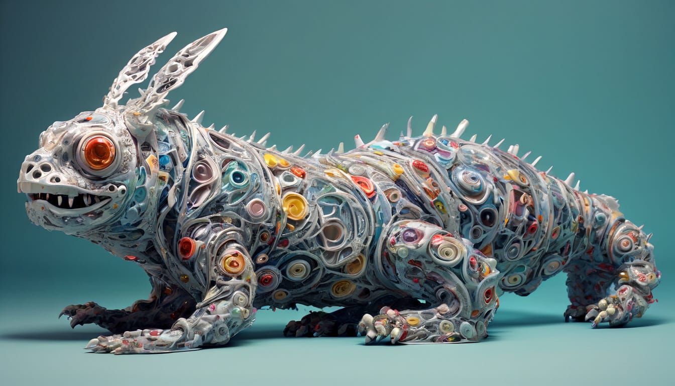 Surreal Grotesquecore Portrait in Chromoshadow Style