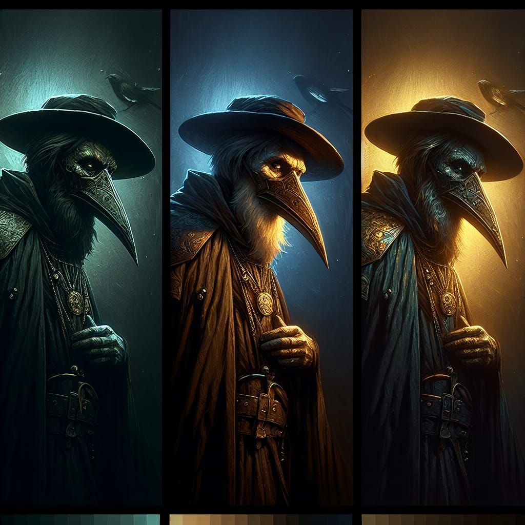 Ethereal Medieval Portraits in Triadic Colors