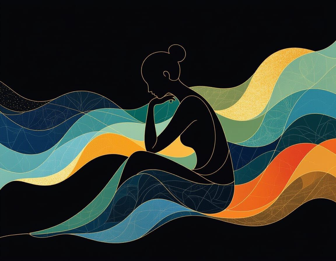 Minimalist Silhouette: Flowing Lines in Abstract Art