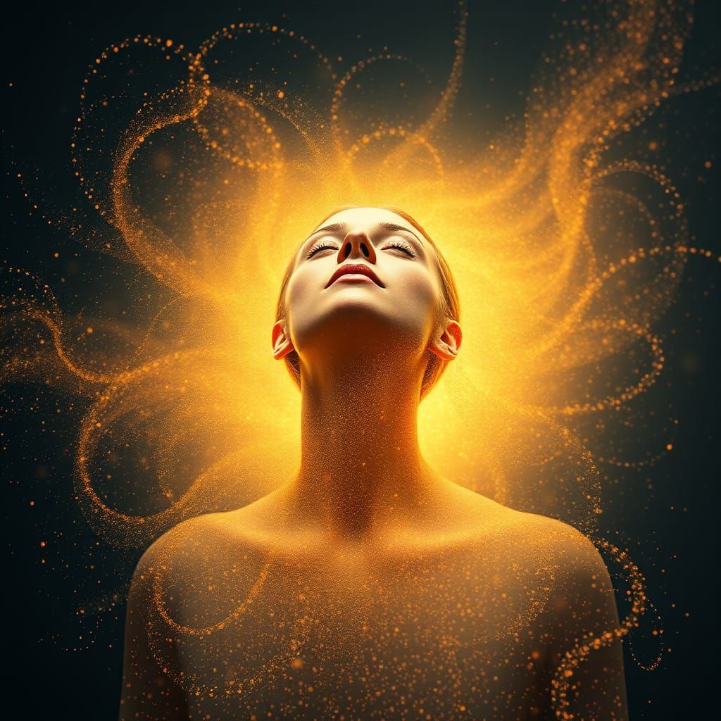 Ethereal Ascension in Iridescent Gold