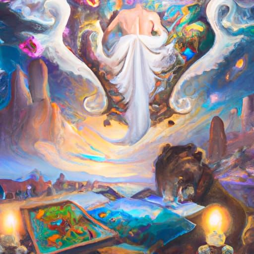 Fractal Tarot Dreamscape in Digital Art Style