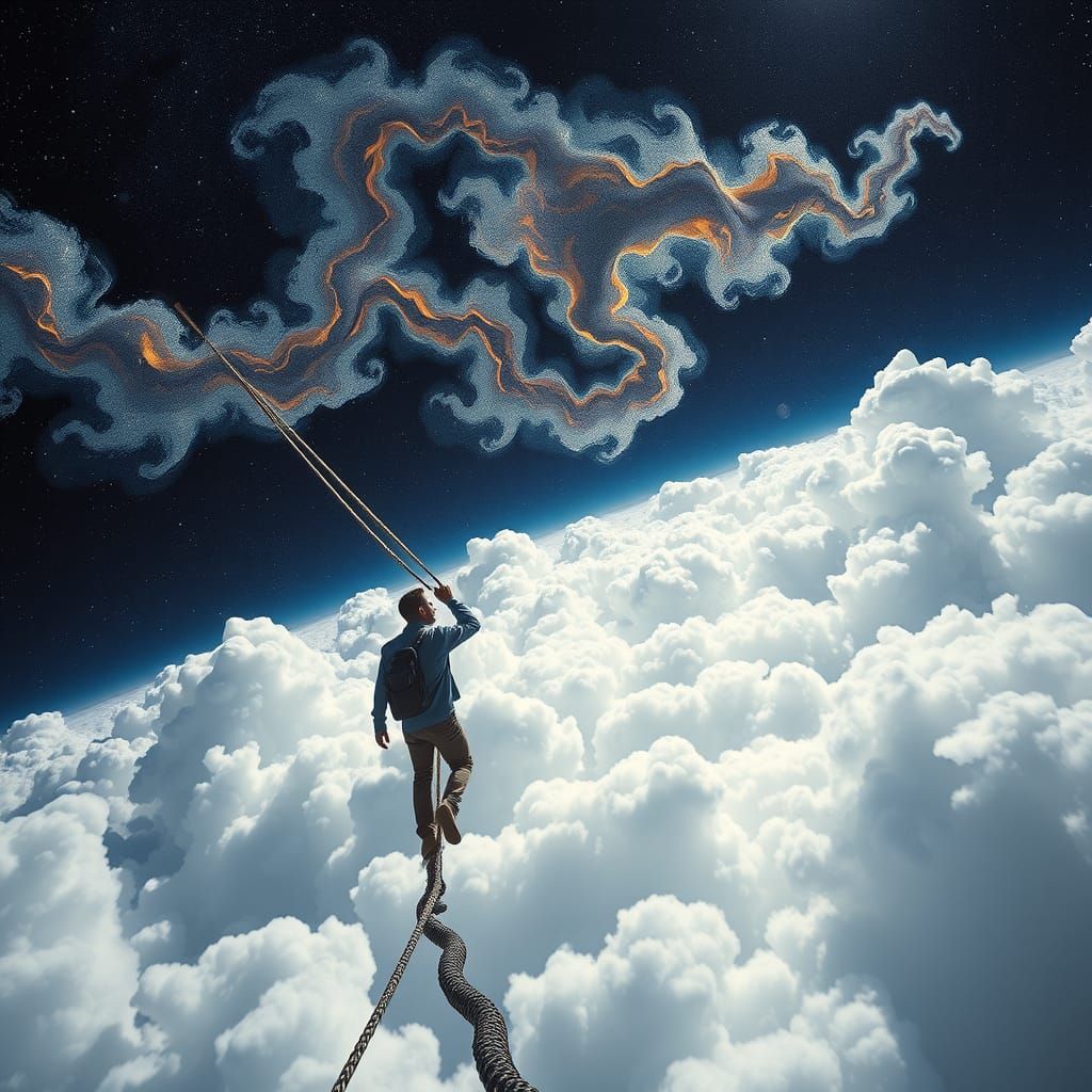 Surreal Sleepwalker Dreamscape in Night Sky