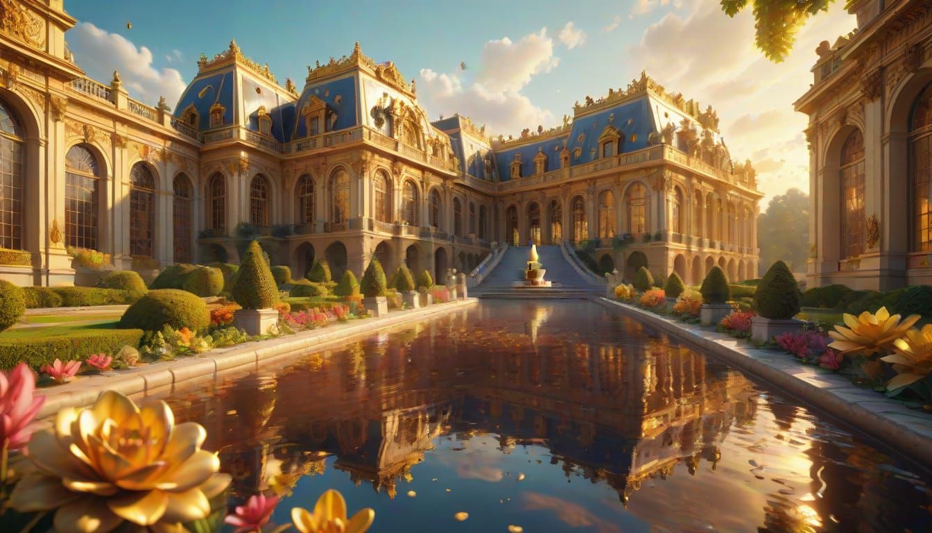 Chocolate Palace of Versailles: Hyper-Realistic Concept Art