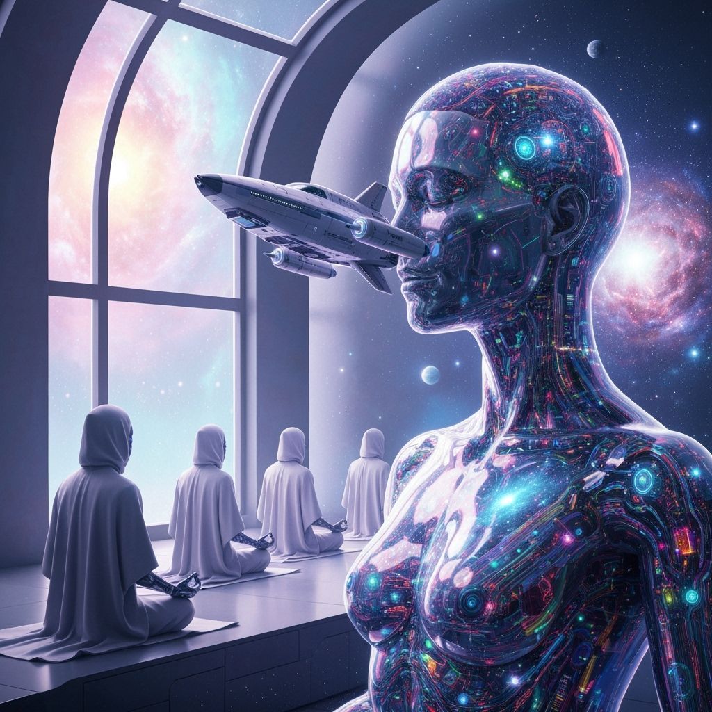 Android Brain Starship in Surreal Futuristic Style