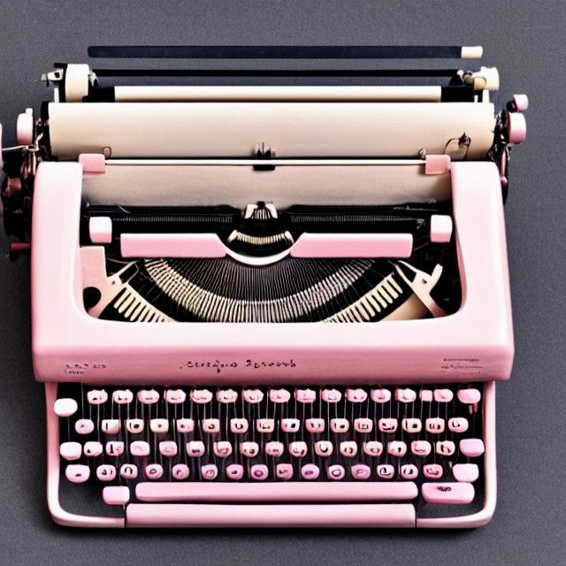 Soft Pink Typewriter Inspired by Studio Ghibli