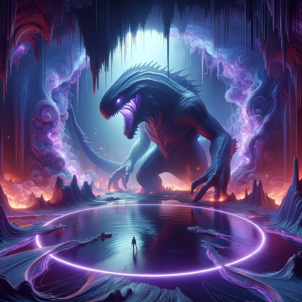 Cosmic Horror and Kaiju Clash in Fiery Abyss