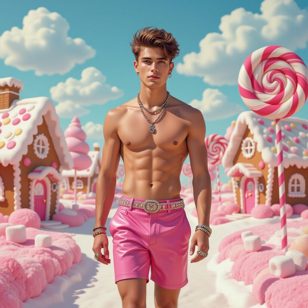 Candy Land Dreamscape in Pop Surrealist Style