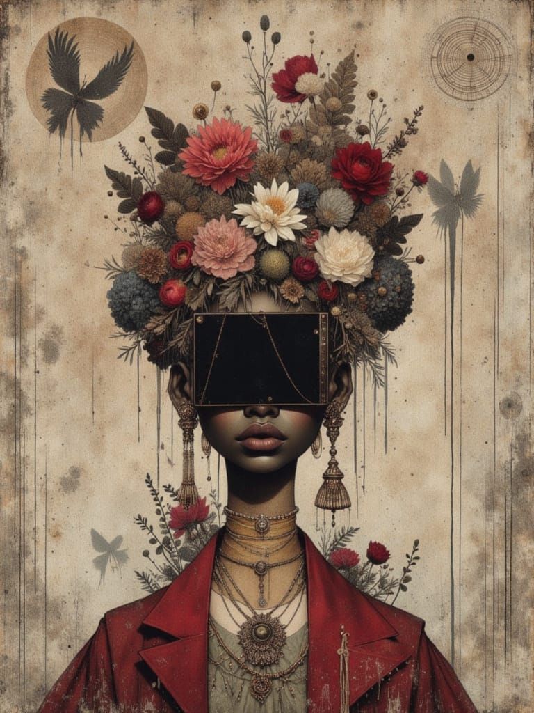 Goth Grunge Portrait with Cyberpunk Elements