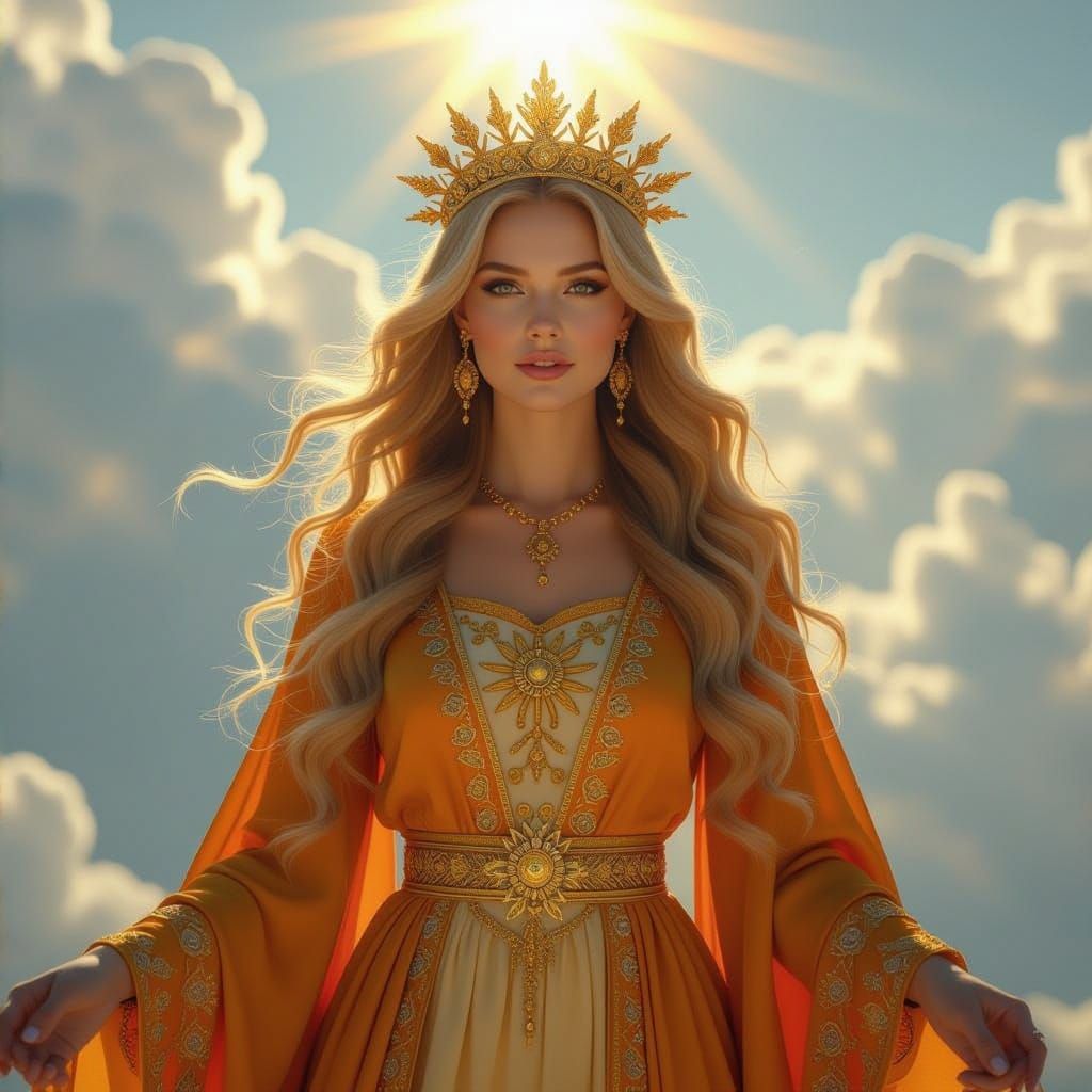 Sunna: German Solar Goddess in Medieval Style