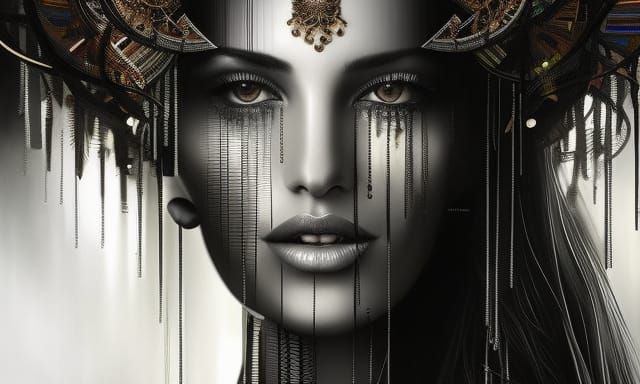 Colombian Princess in Detailed Maximalist Digital Art