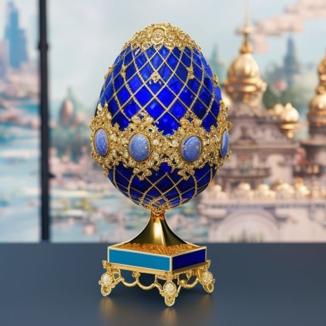 Ornate Fabergé Egg in Baroque Rococo Style