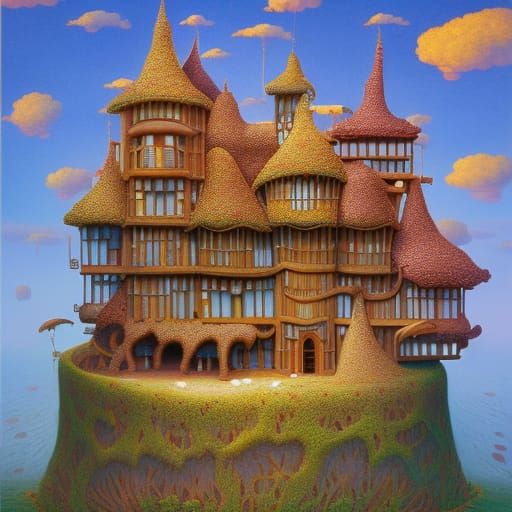 Fantasy Gingerbread Mansion: Art Deco Food Art