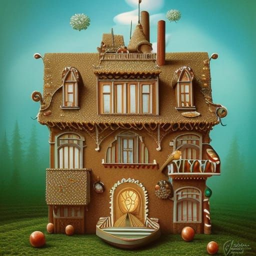 Fantasy Gingerbread Mansion in Art Deco Style
