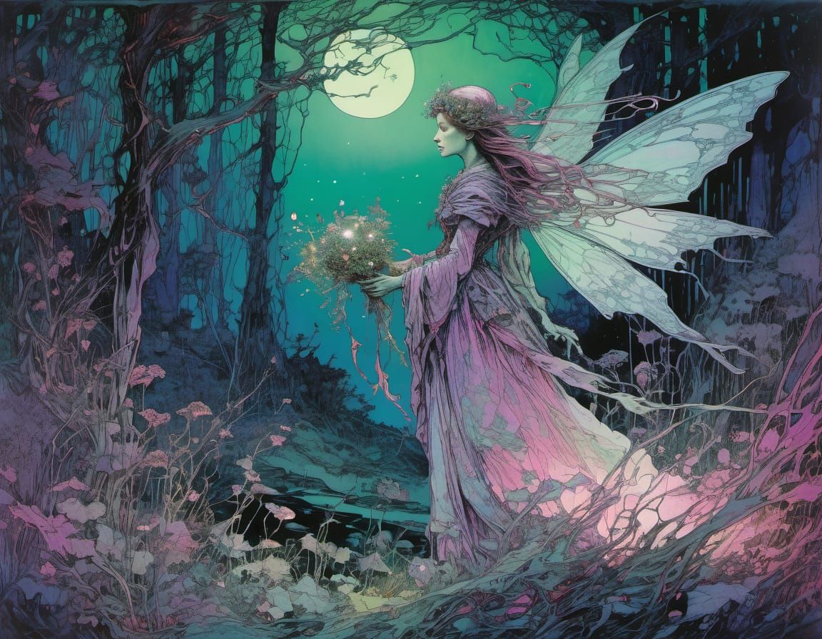 Ethereal Fairy Queen in Enchanted Forest