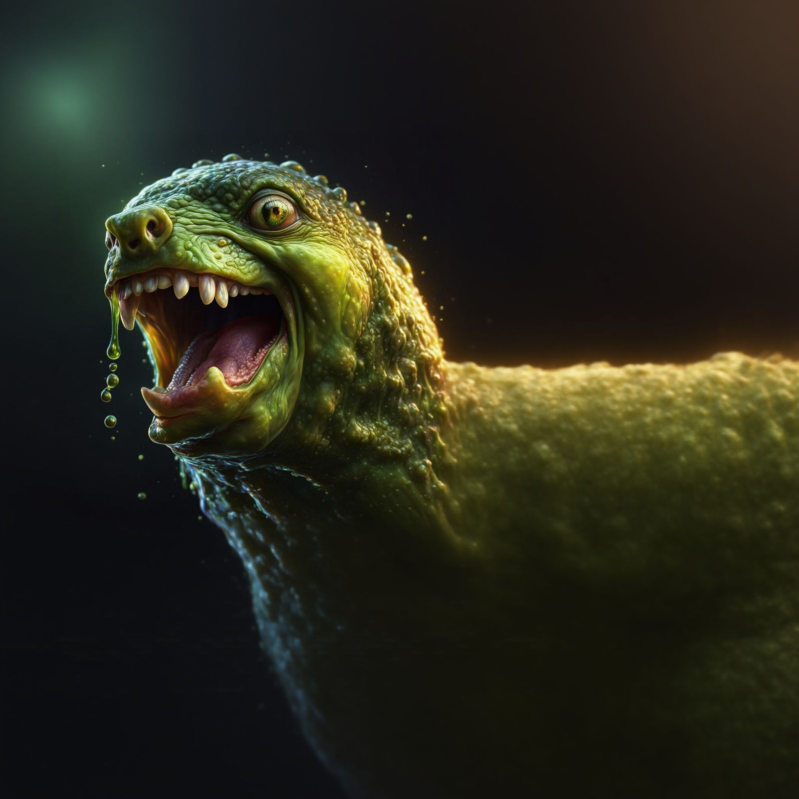 Hyperrealistic Pickle with Iridescent Glow in 8k